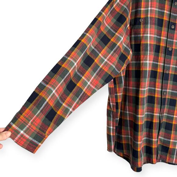 Duluth Trading Co Orange Free Swingin' Flannel Relaxed Fit Shirt Men's Size 3XLT - Picture 6 of 10